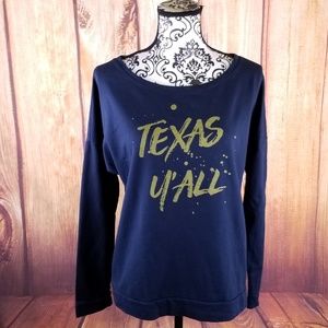🍾Yes to Texas Navy Blue 'Texas Y'all' 3/4 Sleeve